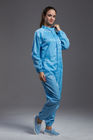 Anti static ESD blue color resuable autoclavable coverall garments polyster fiber for class 1000 cleanroom