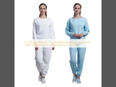 H-1111 Tekrar kullanılabilir ESD Kapak Mavi Otoklav Alt Giysi Yarı iletkenler için statik dağıtıcı Sınıf 100