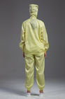 ESD antistatic autoclave sterilized jacket work wear with hood yellow for class 1000 or higher cleanroom